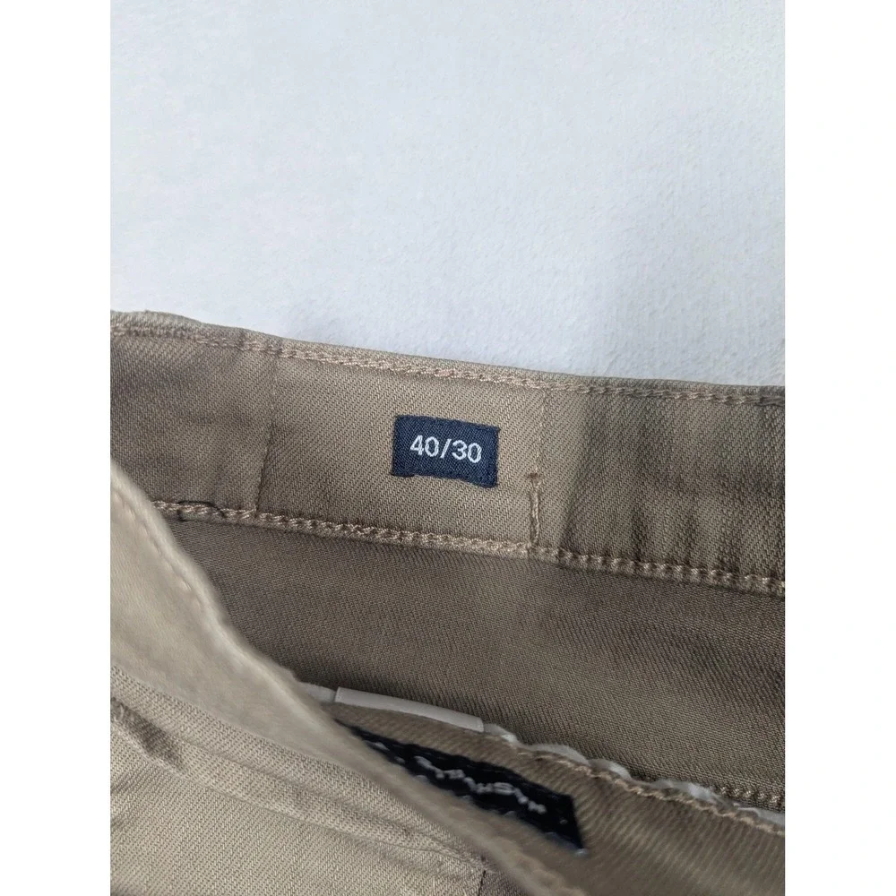 Flag & Anthem Nashville Straight Jeans Mens 40x30 Beige Khaki Stretch Denim